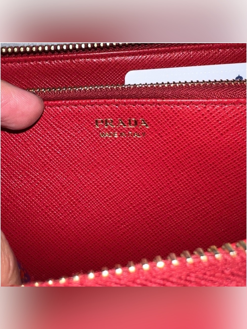Prada Saffiano Wallet Red - Picture 6 of 9